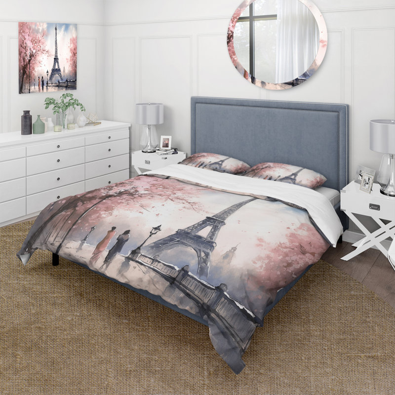 Ensemble de housse de couette en microfibre / polyester Tour Eiffel Masterpiece I Bedding
