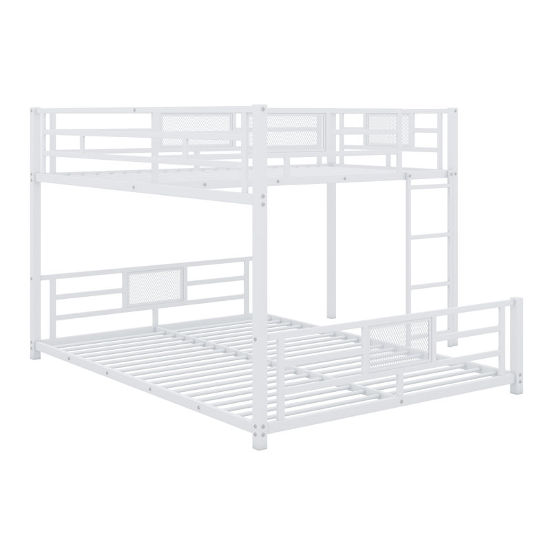 L-Shaped Metal Bunk Bed, White