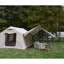 Tente de camping gonflable beige 9,8 x 13 pi avec auvent: installation sans effort et imperméable