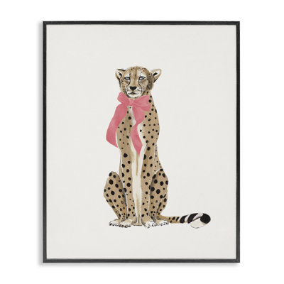 Trendy Cheetah with Ribbon  Framed Giclee Art by Patricia Pinto