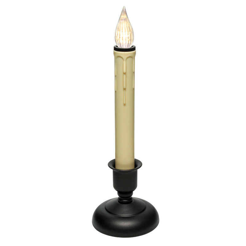 Unscented Flameless Candle with Plastic Holder, Black