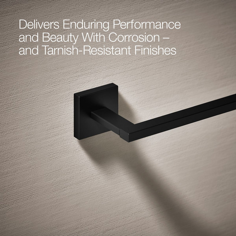 Square Towel Bar, Matte Black, 24"W