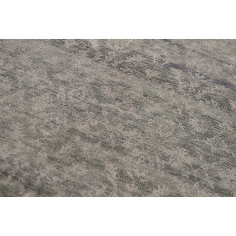 Cotton Abstract Area Rug in Gray