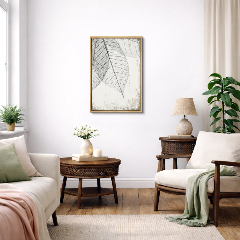 Impression sur toile encadrée Minimal Botanical, Toile avec cadre photo, H 24 po x l 16 po, Naturel