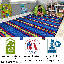 Tapis de classe KidCarpet.com à rayures classiques bleu clair, rectangulaire, 2,29 m x 3,66 m-251577753