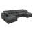 Corduroy U-Shaped Sectional-2082831501
