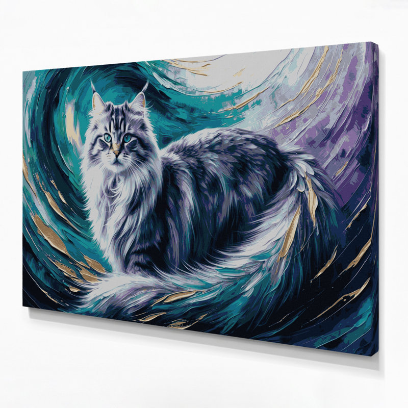 «Cats Siberian Blue», art mural sur toile, H 12 po x l 18 po