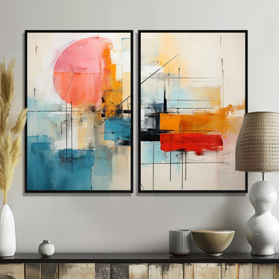 «Abstract Chromatics II», art mural abstrait à 2 panneaux