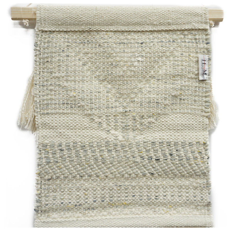 Hand Woven Wall Hanging, Gray/Ivory, 48" H x 24" W
