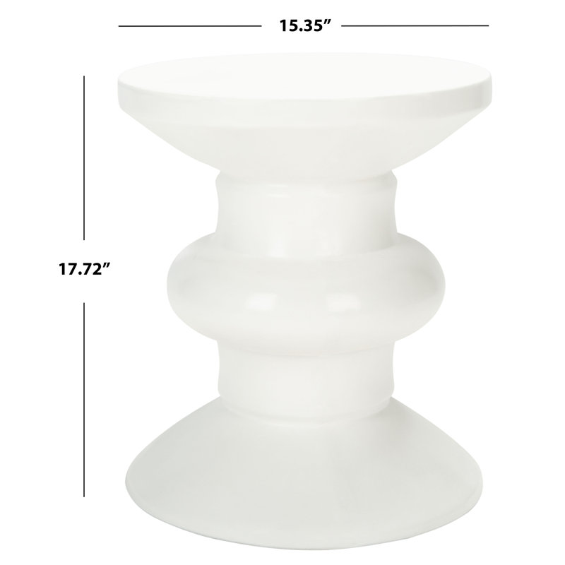 Dali Outdoor Round Side Table, White