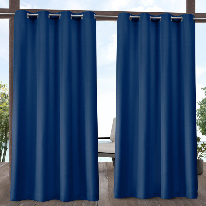 Breanna Semi Sheer Curtain Pair, 54" W x 108" L, Azure