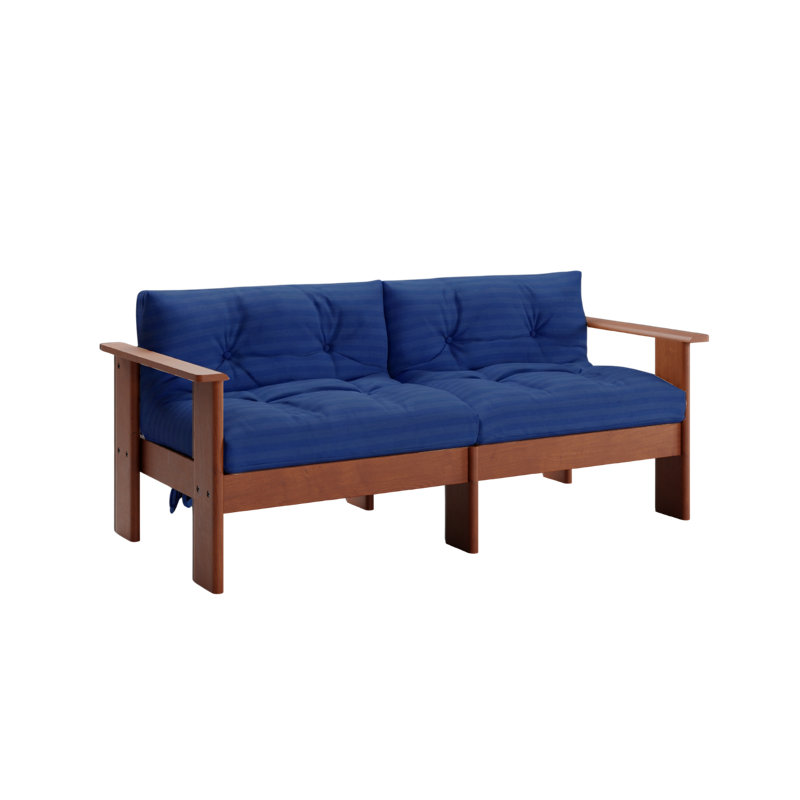 Causeuse Bacana, Cobalt Striped Hemp Blend
