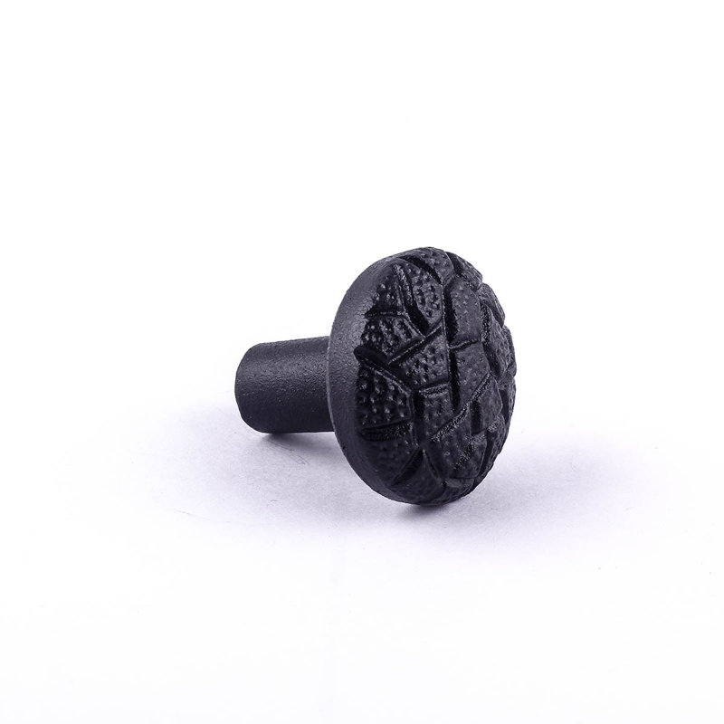 Iron Cabinet Knob Black Round Cobble Stone Design Cabinet Hardware