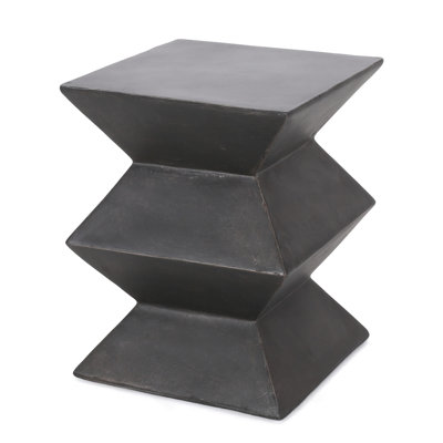 Geometric Lightweight Concrete Side Table - Copper Colored, , 15.78"w X 15.78"d 19.74"h, Ready To Use Outdoors Modern Desk Lines, Copper, And Functional