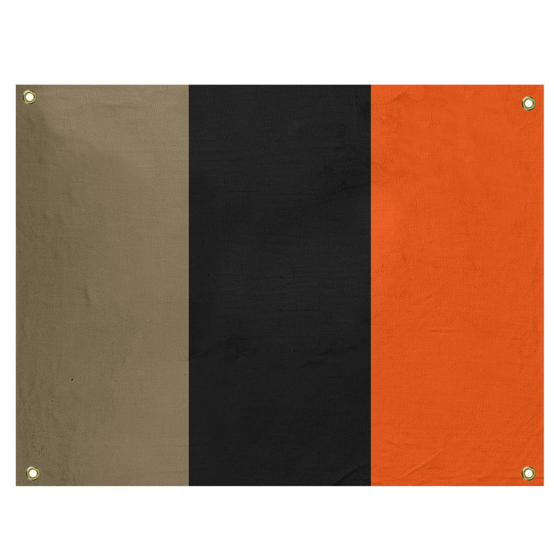 Tapisserie de polyester Anaheim, Doré métallique / noir / orange, H 50 po x l 59 po x P 1 po