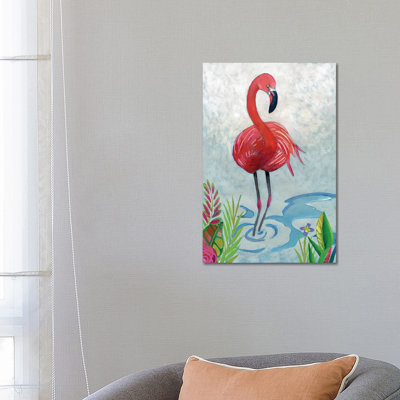 Vivid Flamingo II - Wrapped Canvas Painting