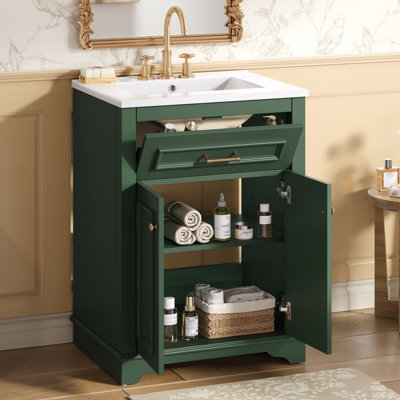 Meuble-lavabo classique 24 po avec comptoir en céramique