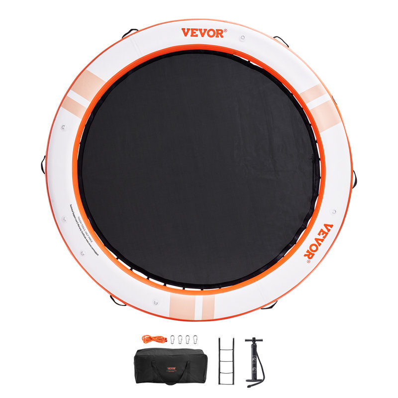 Inflatable Floating Dock ø10FT Water Dock Platform with ø8FT Mesh Pool, 10 ft. W