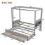 Lit plateforme à baldaquin Riviera avec tête de lit tapissier, lit gigogne et 3 tiroirs Riviera Princess-122581939-122581940