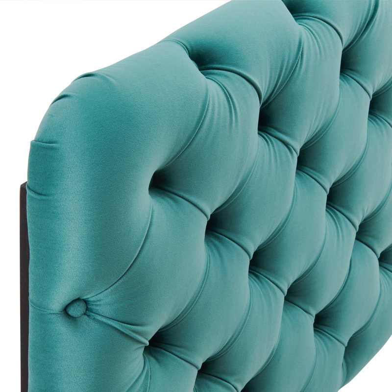 Tête de lit Lizzy, Tissage uni bleu sarcelle, Simple