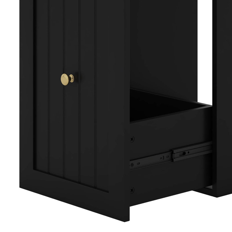 Petit meuble-lavabo flottant de 20 pouces, armoire murale avec lavabo, Noir