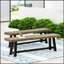 Ensemble de banc d'extérieur en acacia, finition gris sablé, durable et élégant pour une utilisation dans le patio et la cour-2115555686