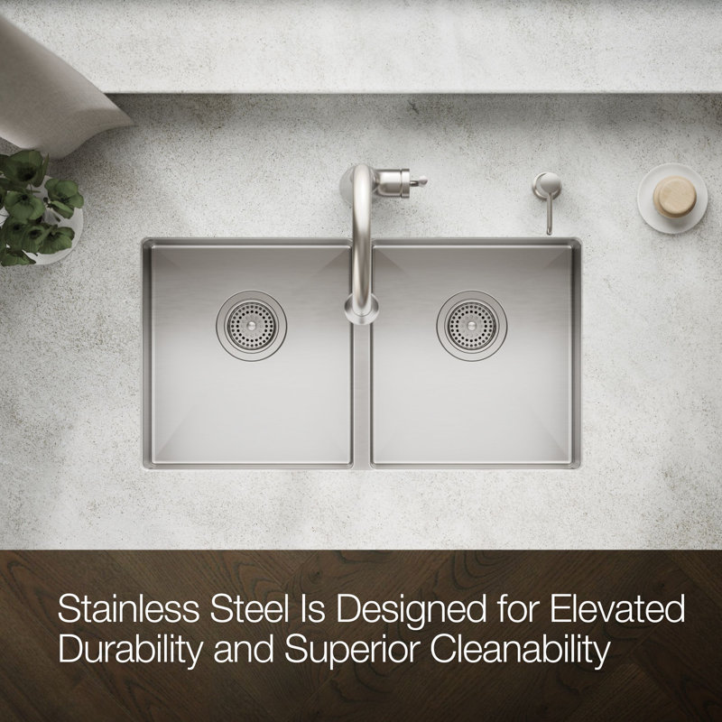 Strive 29-1/2 In. Undermount Double-Bowl Kitchen Sink