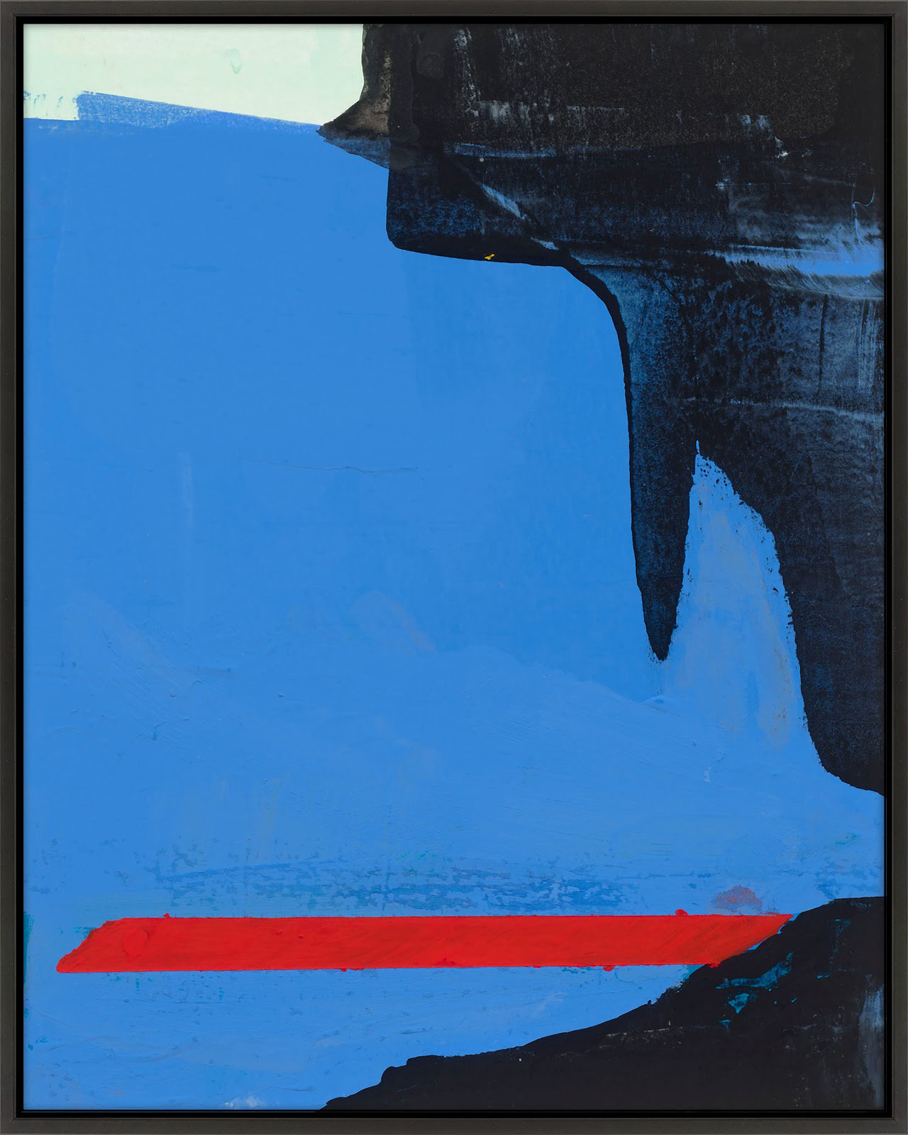 Goulding "Beneath the Blue 3" Painting, 25" H x 20" W x 1.375" D, Black Framed