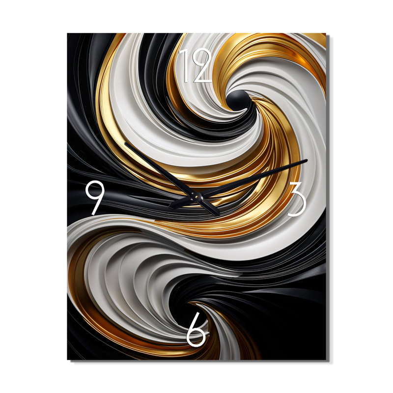 Horloge murale spirale abstraite liquide, Petit