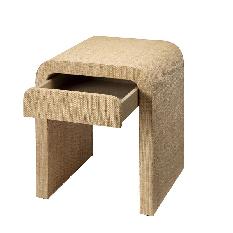 Table d'appoint en raphia 1 tiroir Montecito