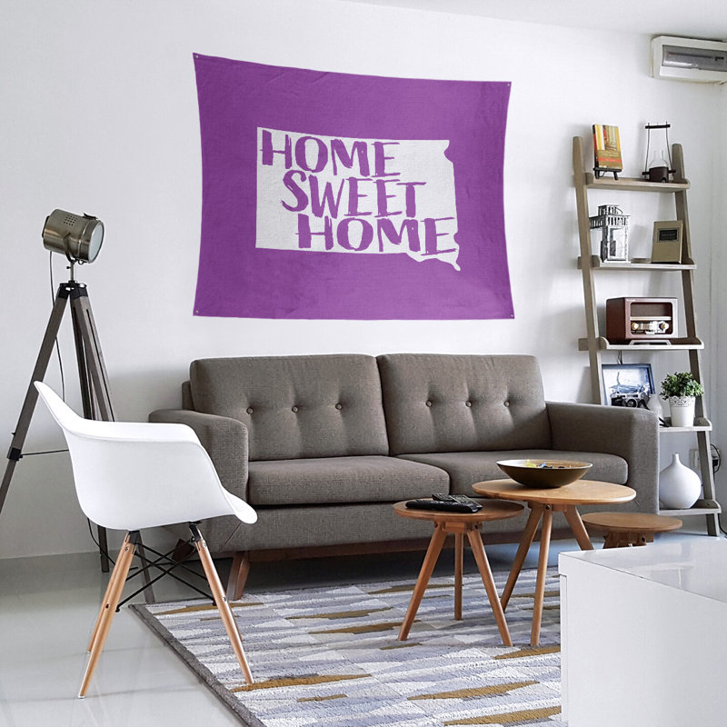 Tapisserie Home Sweet South Dakota, H 27,5 po x l 37,5 po, Violet