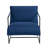 Upholstered Modern Metal Framed Blue Polyester Blend Sling Accent Chair-1200360203