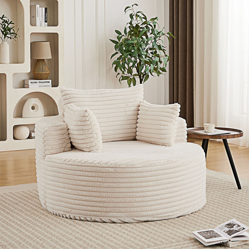 Fauteuil rembourré simple, Beige