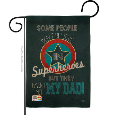 Superhero dad impressions en toile jute à 2 côtés 18,5 x 13 po drapeau de jardin