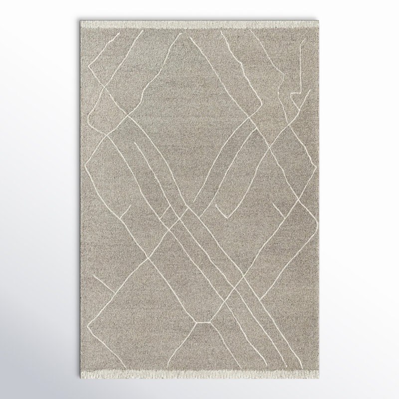 Tapis rectangulaire en laine Peregrina, Rectangle 5 pi x 7 pi 6 po