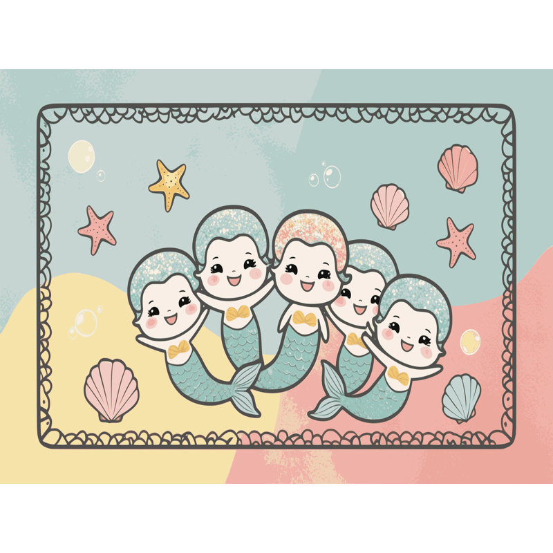 Tapis pour enfants Sunside Sails Mermaids Ocean, Rectangulaire 2 pi x 3 pi