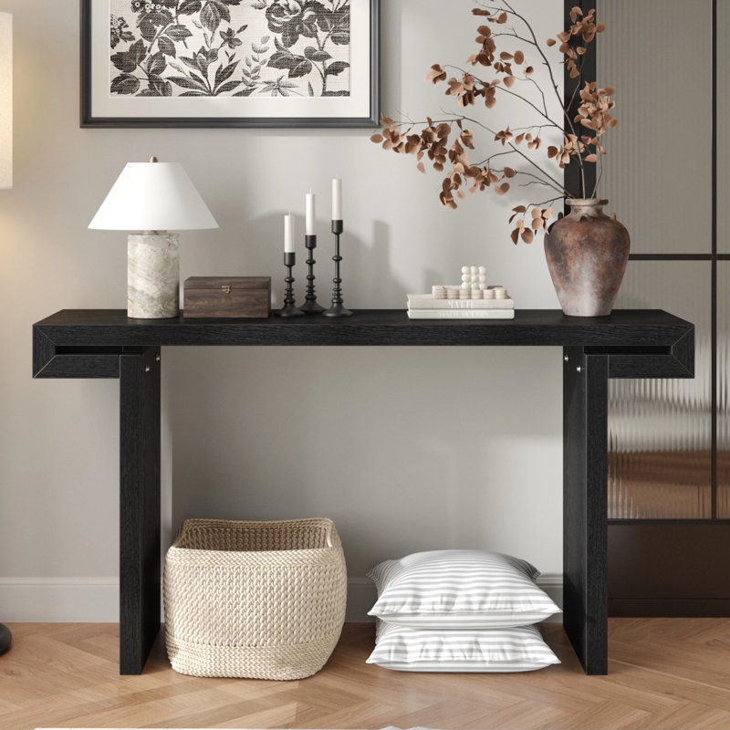 Table d'appoint 60 pouces pour salon, couloir, Noir