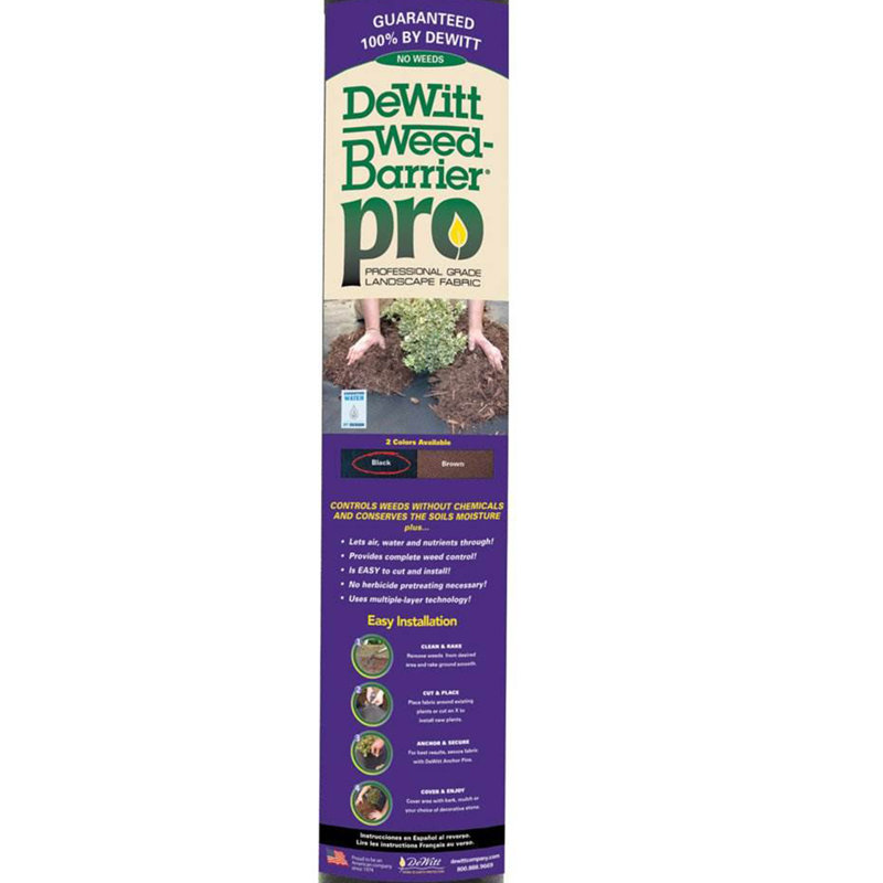 Pro 3-Oz Black Polypropylene 48.2'' Weed Barrier Landscape Fabric
