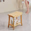 Banc de douche en bambou, 48,5 x 28,7 x 46,5 cm, capacité de charge de 150 kg, siège de bain/spa imperméable avec étagère de rangement, conçu pour les adultes, les aînés et les personnes âgées, pour une utilisation intérieure et extérieure.