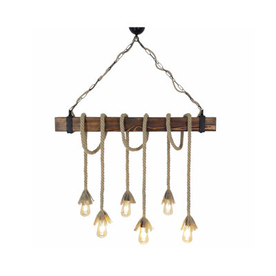 Bendjy 6 - Light Walnut Kitchen Island Pendant