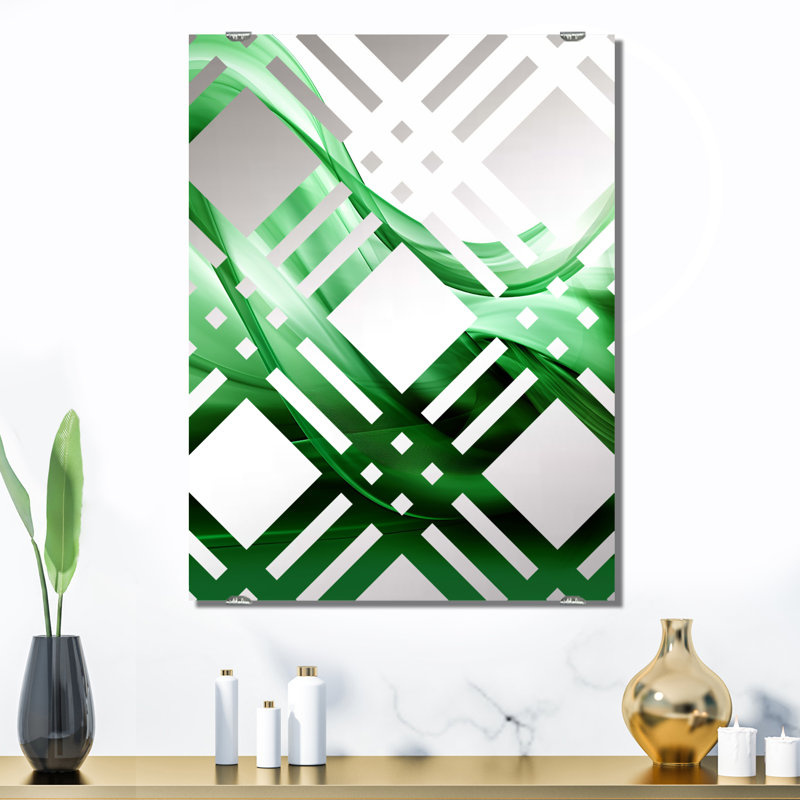 Hoyer - Grand miroir mural fractal abstrait, 32 po x 24 po