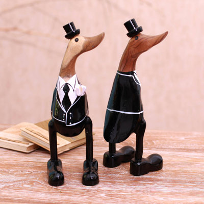 Ensemble de sculptures en bambou et bois 2 pièces gentlemens love Bastille