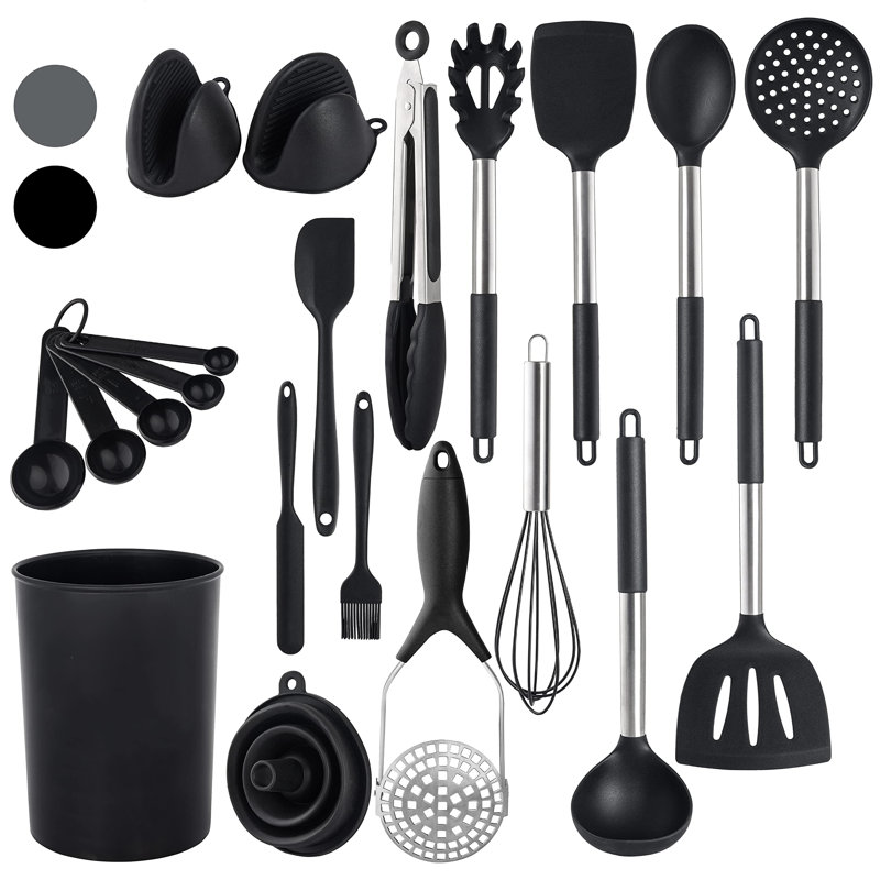 Belfry Kitchen Oriole 21 Utensil Set, Black