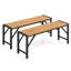 Table de salle à manger d'extérieur rectangulaire en bois d'acacia avec trou pour parasol, 130 cm (51 po).