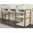 Modern Study Desk with Metal Legs, White & Gold, 59.1 x 29.8 x 22.9 inches | 100% Melamine Coated Particle Board, Thickness: 0.7 inches | Multipurpose Design with Additional Storage, Elegant & Functional for Home Office