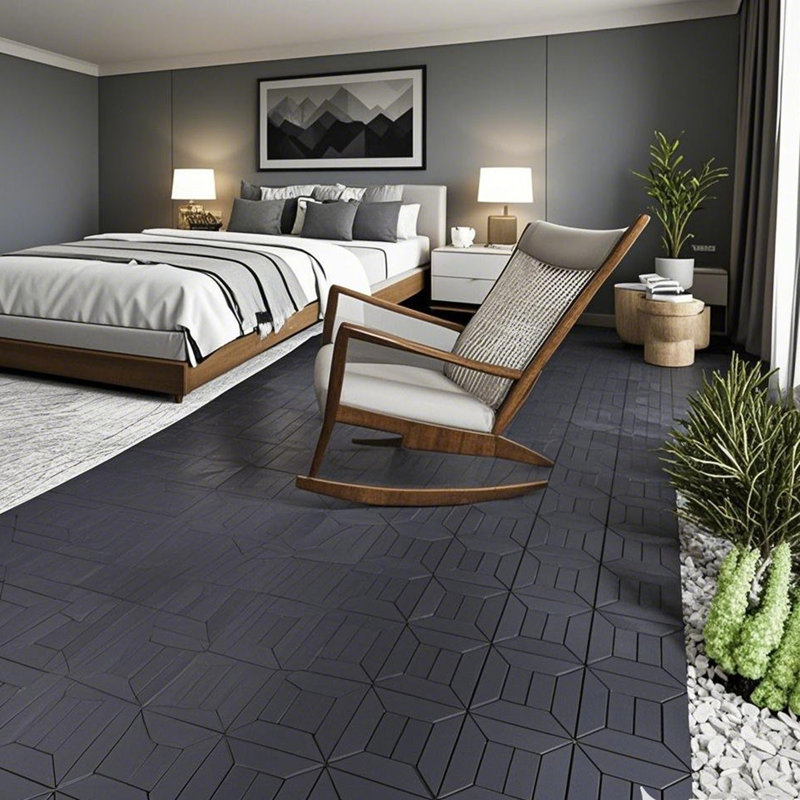 DIY Module Interlocking Decking Tiles Floor Tile, Dark Gray