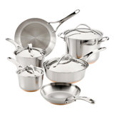 Anolon Nouvelle Copper Stainless Steel Cookware Set, 10-Piece
