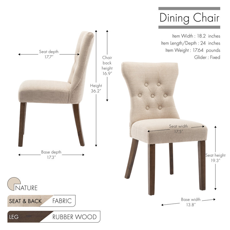 Chaise d'appoint rembourrée Beno, Naturel