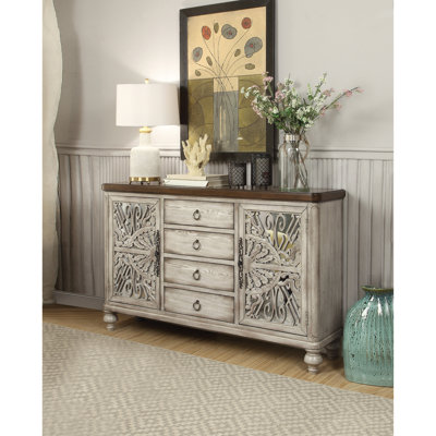 Funchess 4-Drawer Sideboard in Antique White