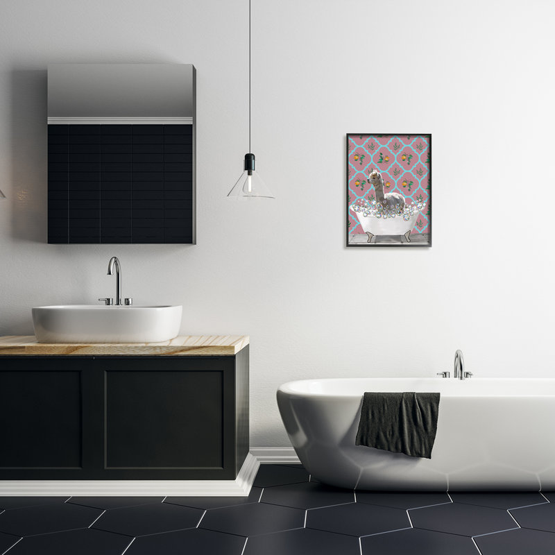 Toile de lama dans la salle de bain Stupell Industries par Amelia Noyes, H 20 po x l 16 po x P 1,5 po